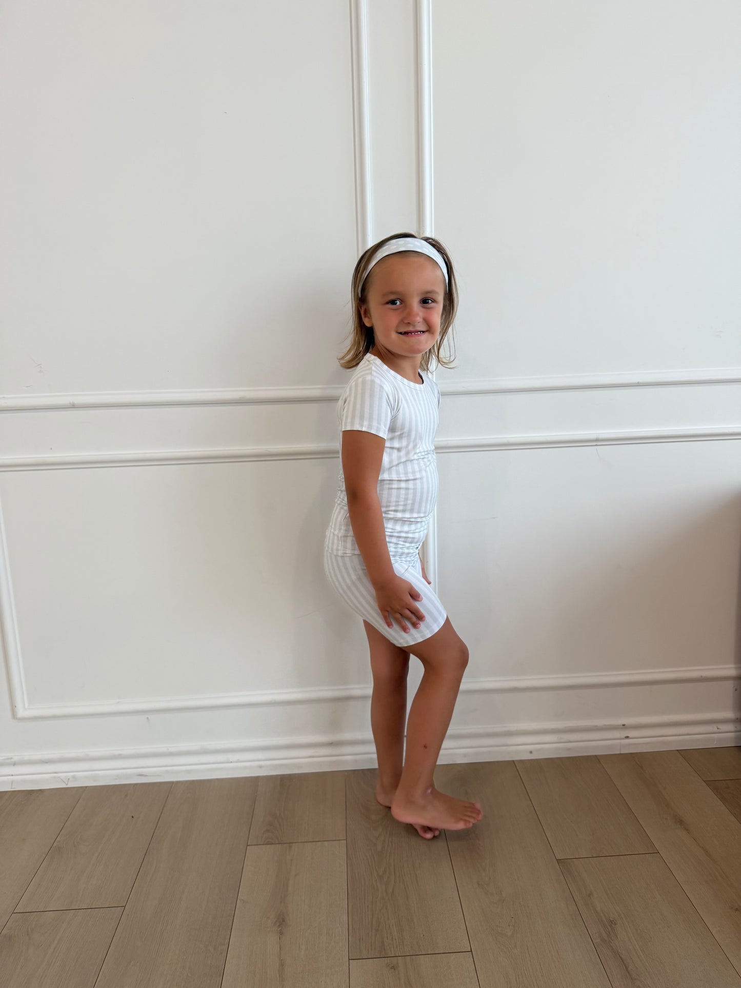 Blue Stripe Short Set