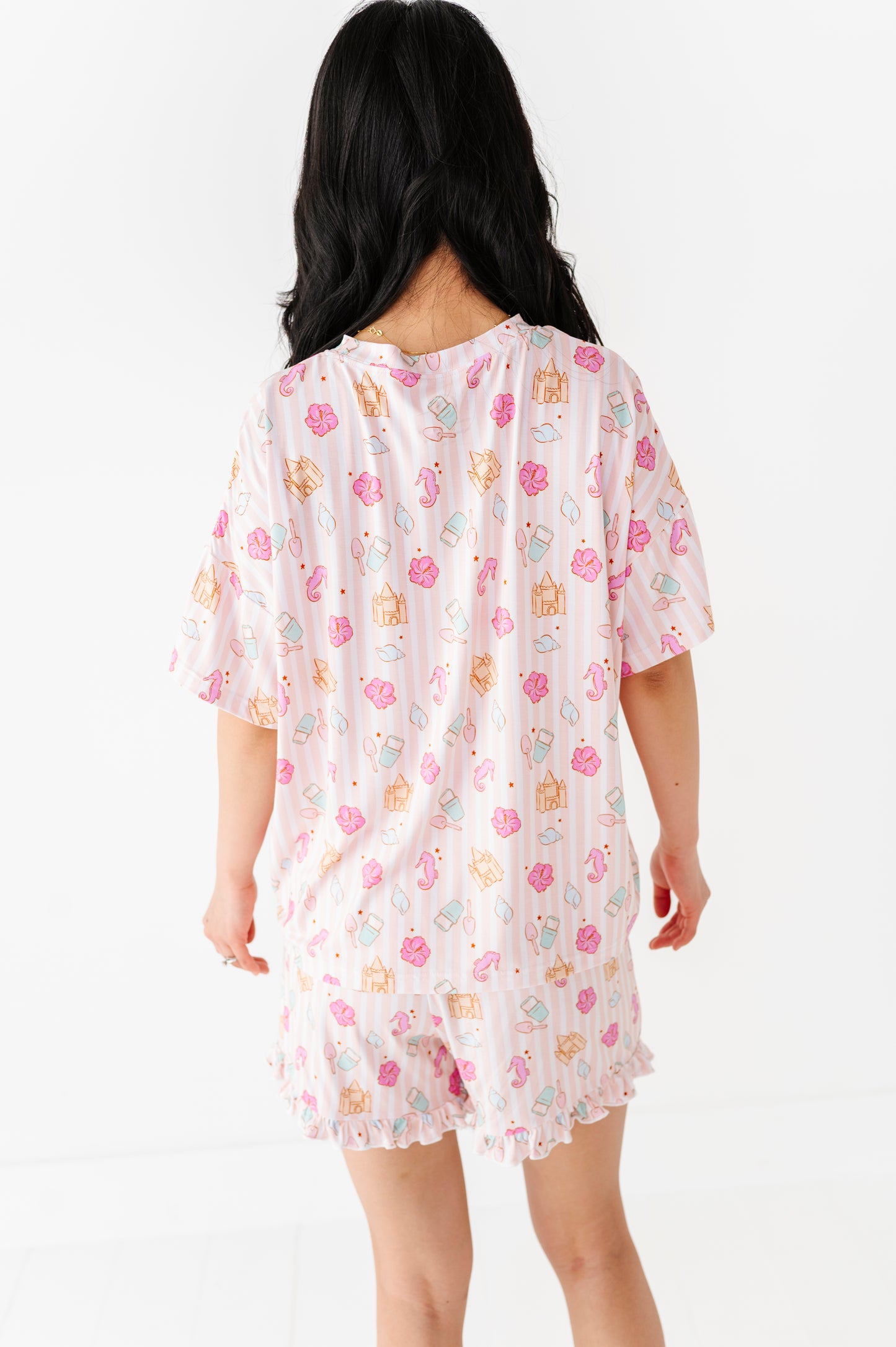Hibiscus Harbor Adult Ruffle Short Set