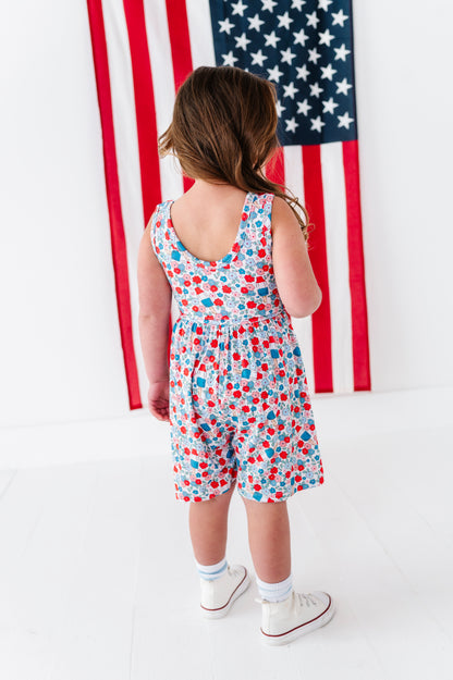Bomb Pop Blooms Tank Shorty Romper