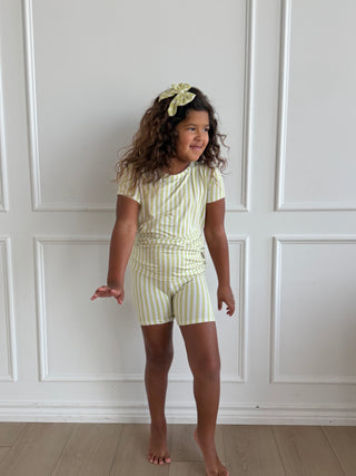 Green Stripe Short Set