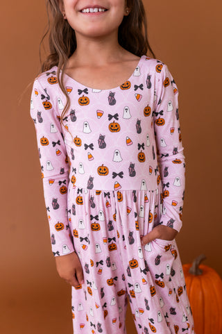 Midnight Meows Wide Leg Romper