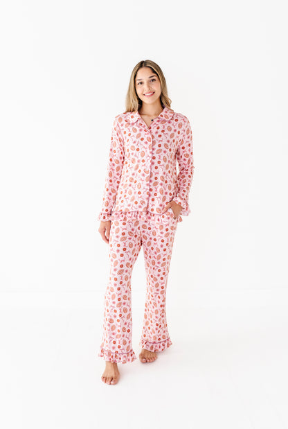 Friday Night Florals Ruffle Adult Button Up Set (EST SHIP TIME 3-4 WEEKS)