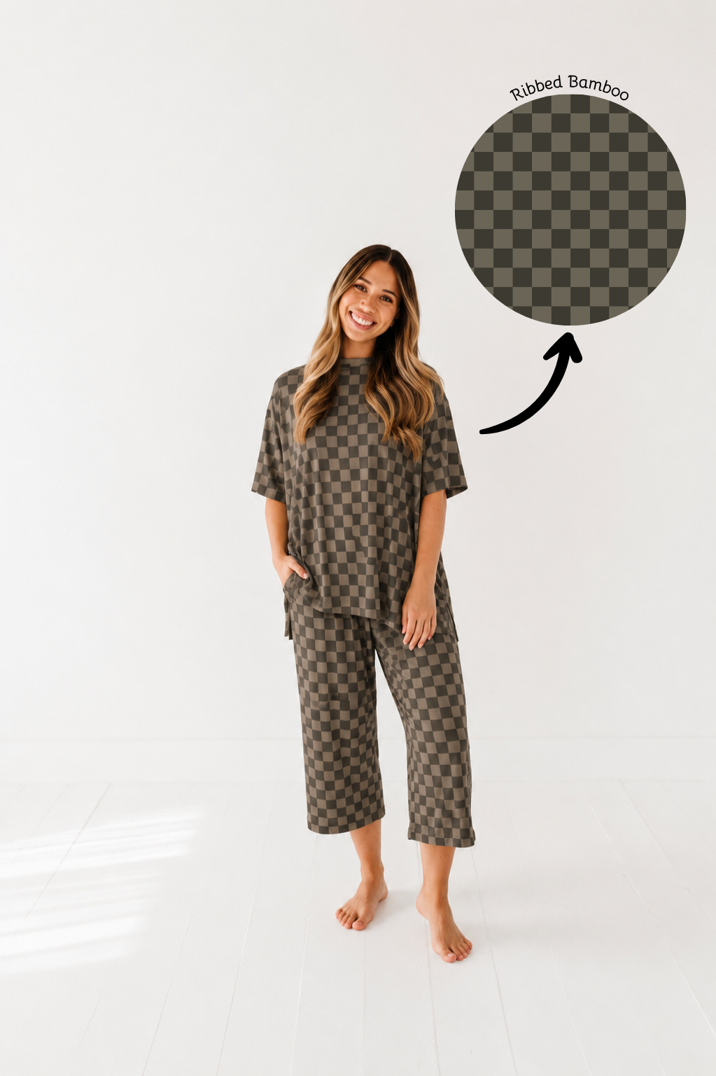 PRE-ORDER OCTOBER Olive Check Adult Cropped Play Set
