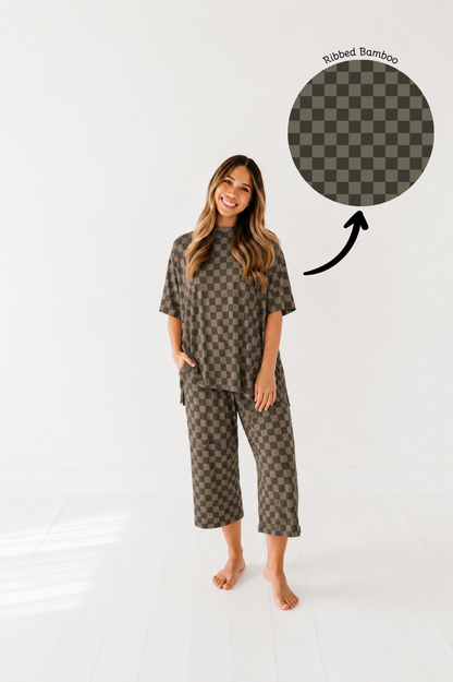 PRE-ORDER OCTOBER Olive Check Adult Cropped Play Set