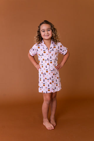 Midnight Meows Button Up Gown