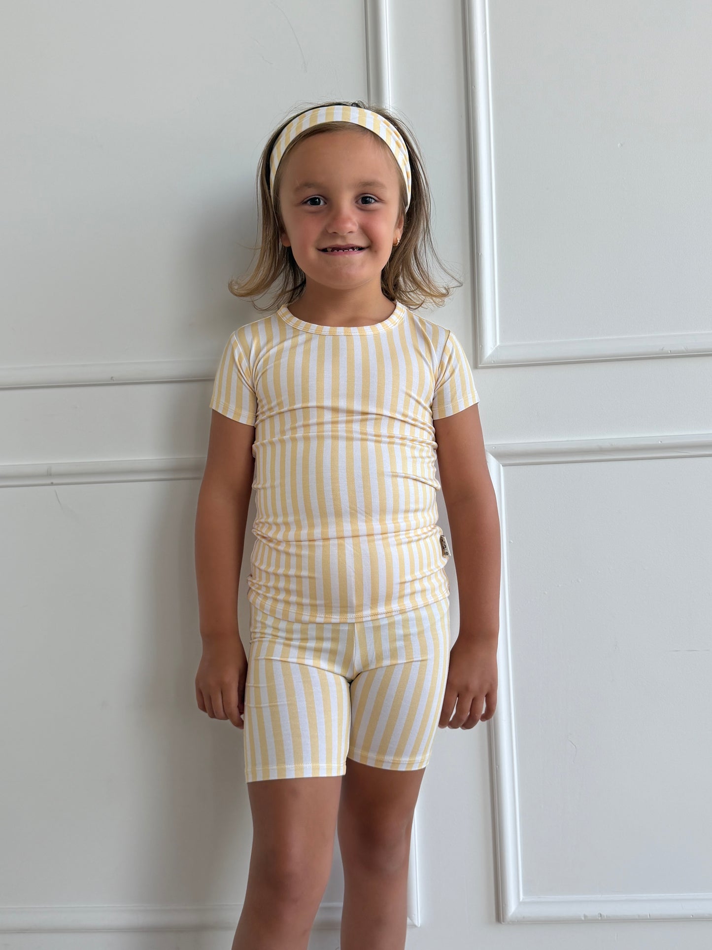 Yellow Stripe Short Set