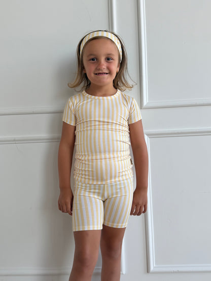 Yellow Stripe Short Set