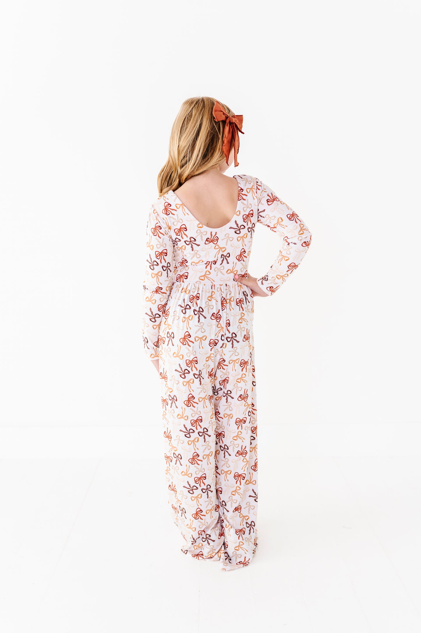 Autumn Ribbons Wide Leg Romper (EST SHIP TIME 3-4 WEEKS)