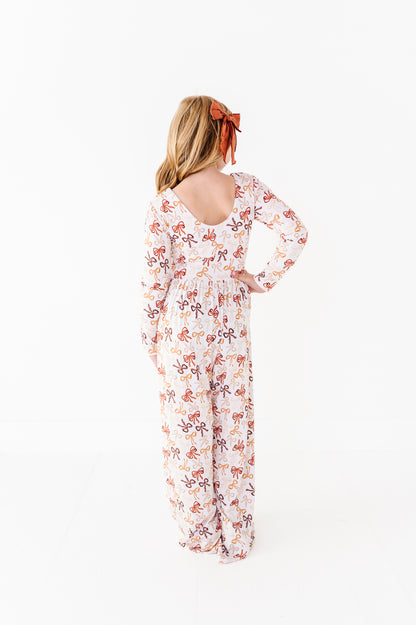 Autumn Ribbons Wide Leg Romper (EST SHIP TIME 3-4 WEEKS)