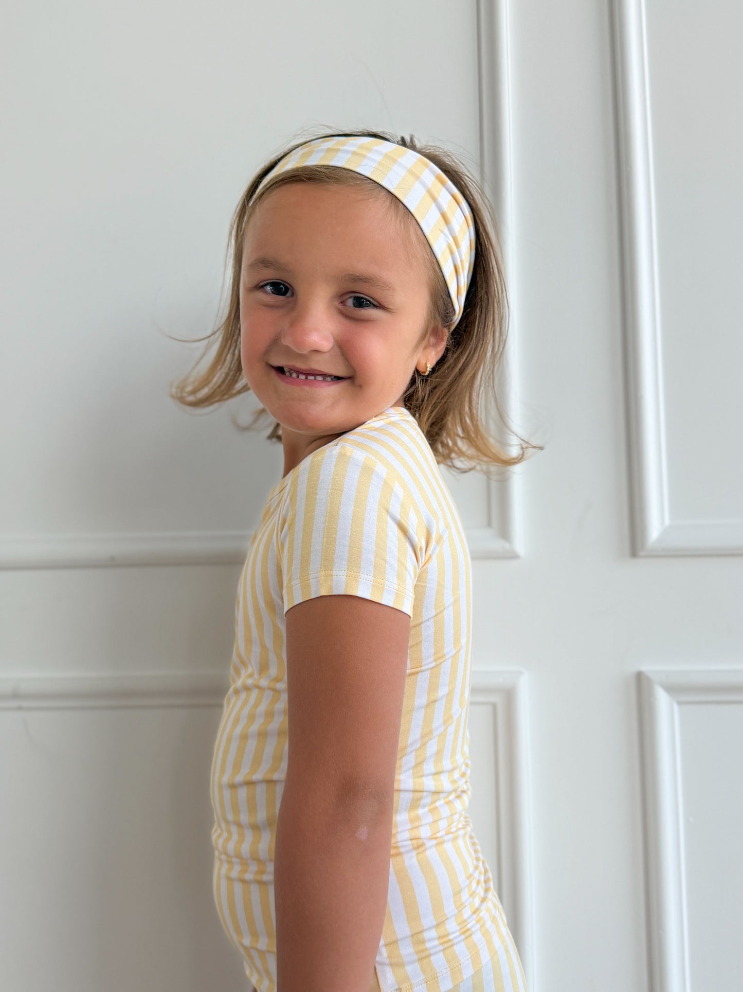 Yellow Stripe Short Set