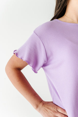 Lilac Adult Ruffle Waffle Knit Set