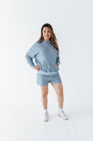 Harbor Stripe Adult Sweat Shorts