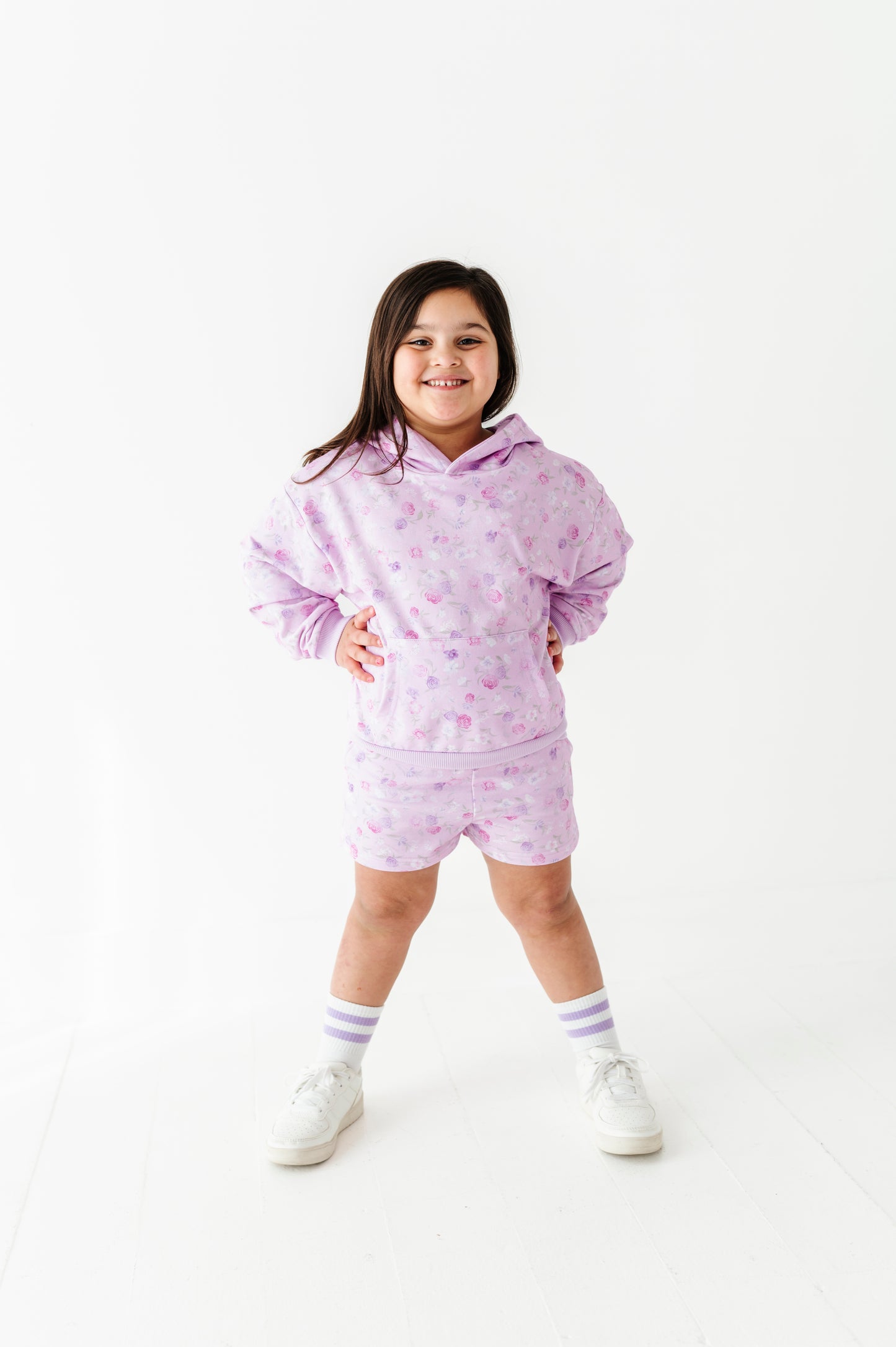 Lilac Petals Kids Sweat Shorts