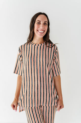 Waverly Stripe  Adult Drawstring Pant Set (EST SHIP TIME 1-2 WEEKS)