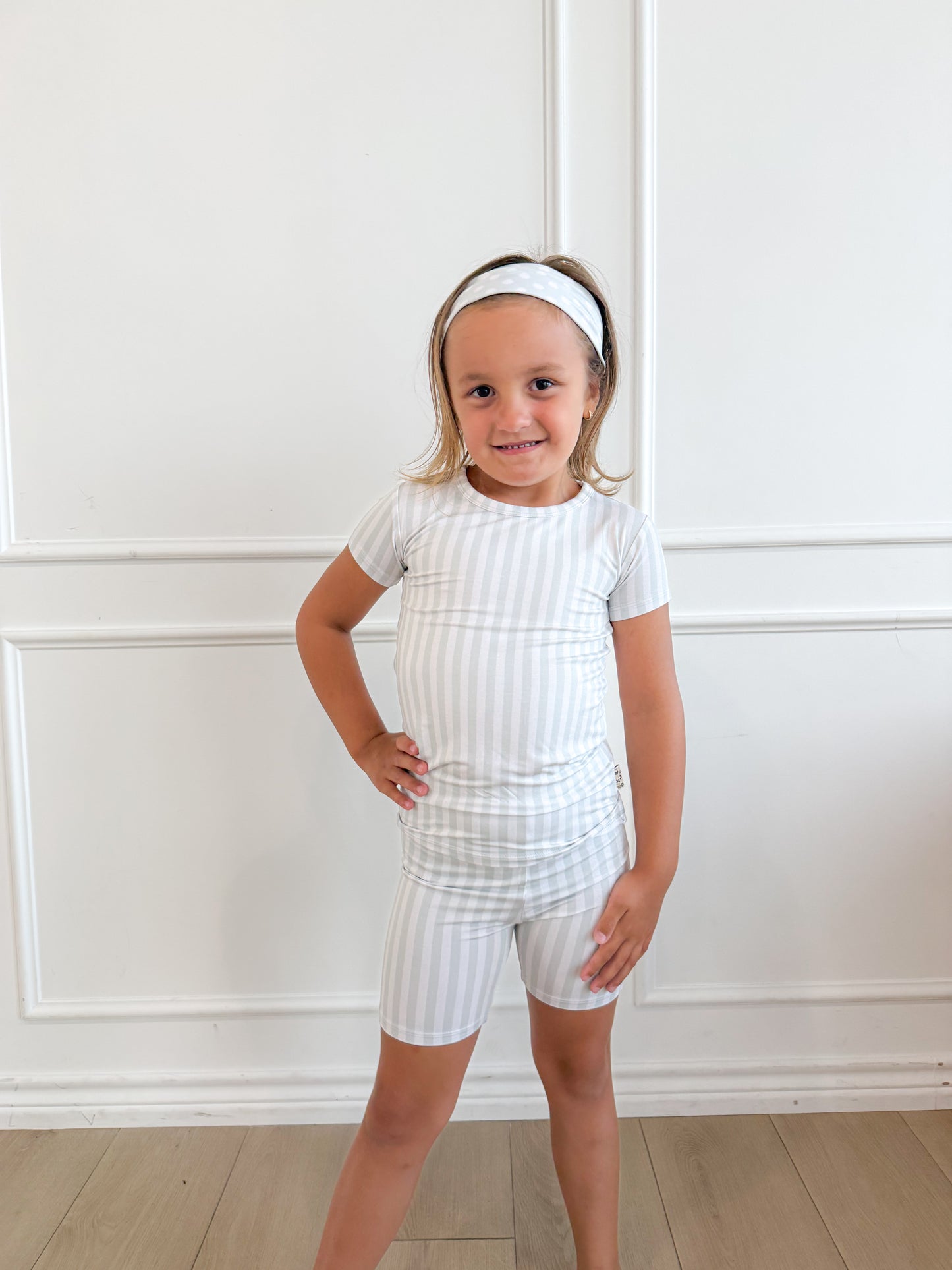 Blue Stripe Short Set