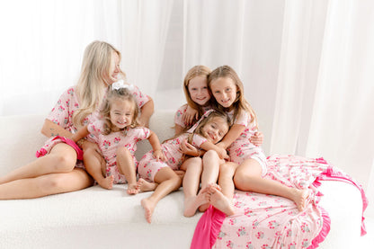 Callie Newspaper Floral Ruffle Bamboo Blanket