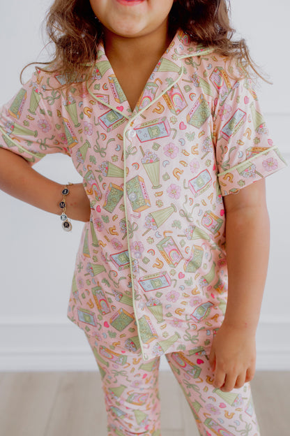 Shamrock Shakes Short Sleeve Flare Button Up Set