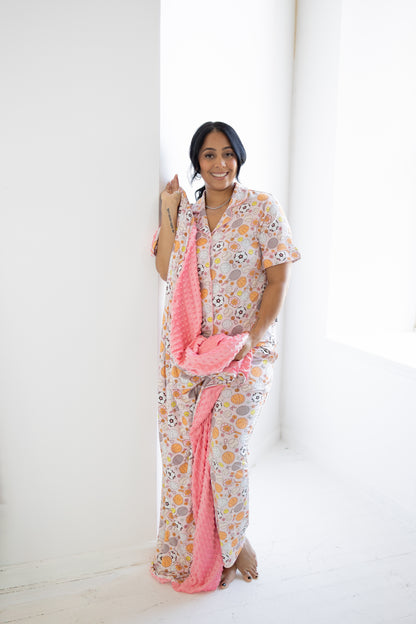 Game Winning Dreams Short Sleeve Flare Button Up Set