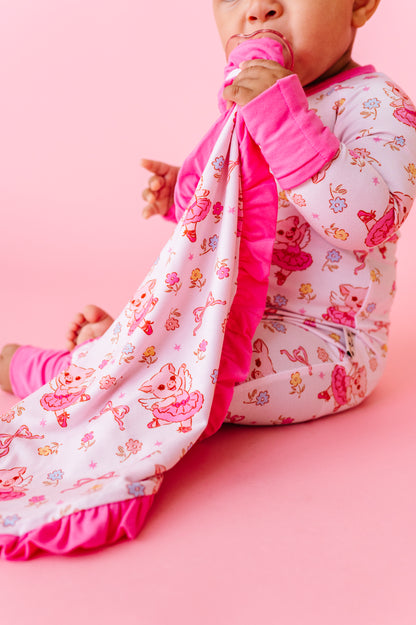 When Pigs Fly Ruffle Paci Lovey
