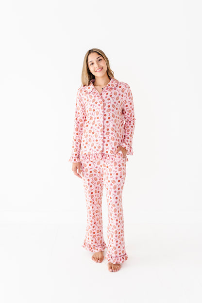 Friday Night Florals Ruffle Adult Button Up Set (EST SHIP TIME 3-4 WEEKS)