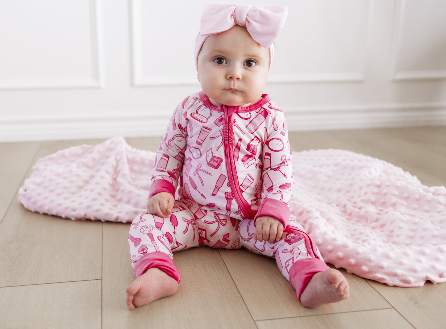 Sweetheart Ribbons Minky Dot Blanket