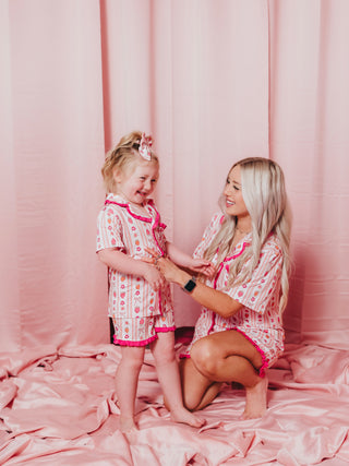 Strawberry Squeeze Ruffle Button Up Short Set