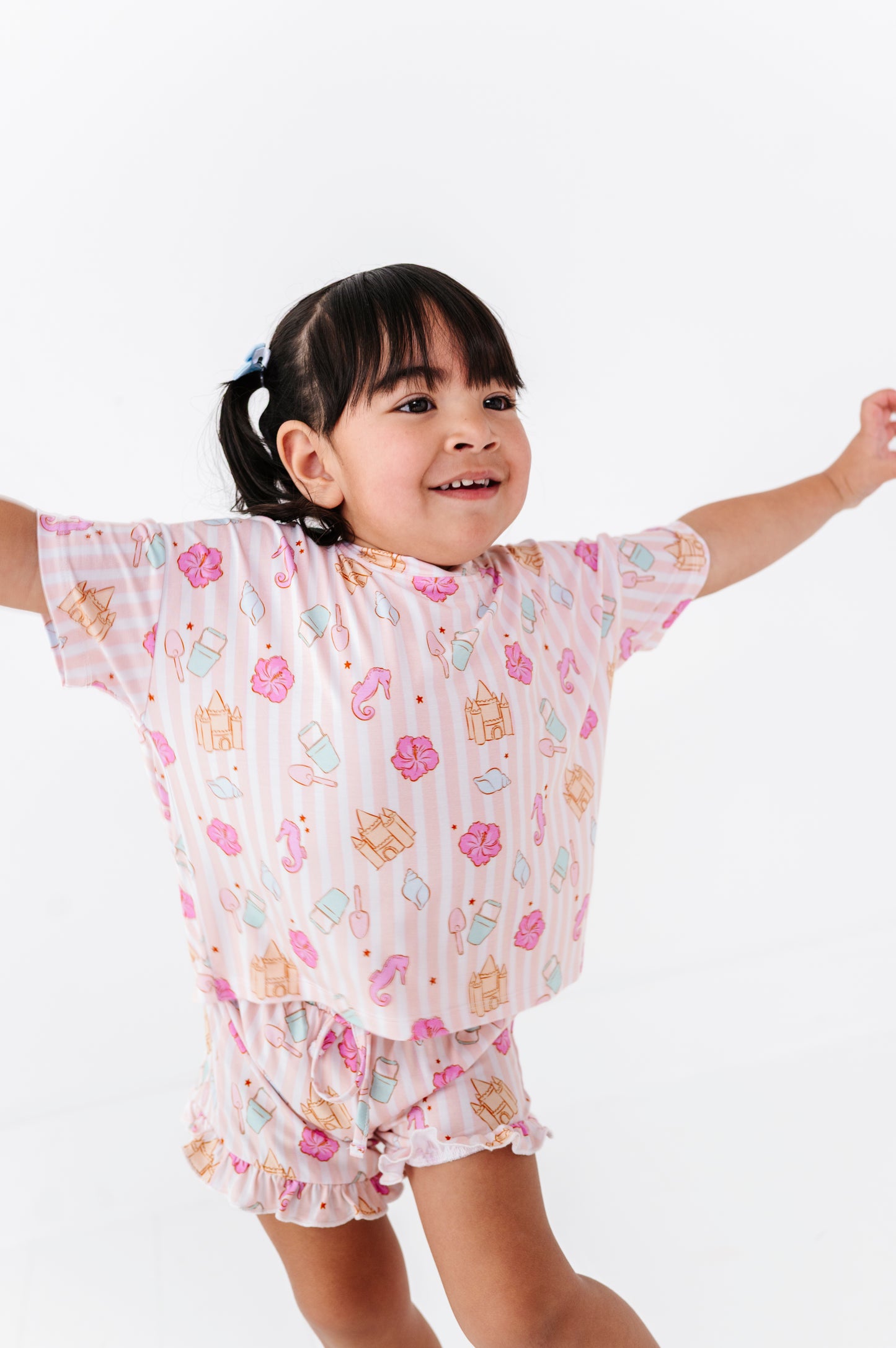 Hibiscus Harbor Ruffle Drawstring Short Set