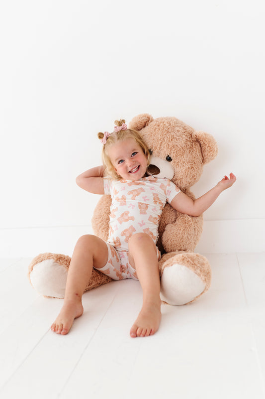Baby Pink Teddy Short Set