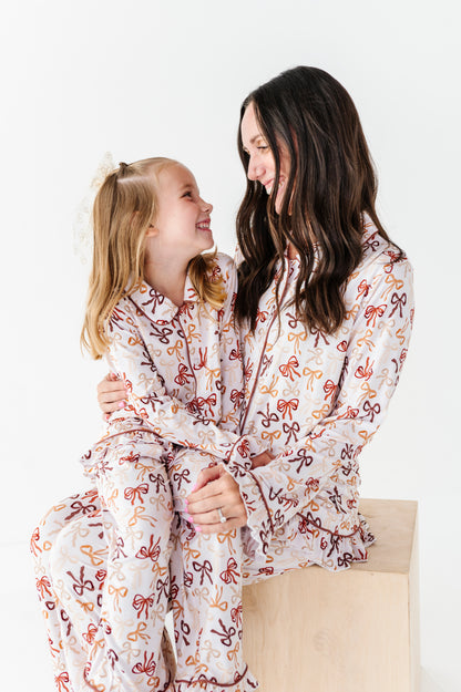 Autumn Ribbons Ruffle Adult Button Up Set (EST SHIP TIME 3-4 WEEKS)