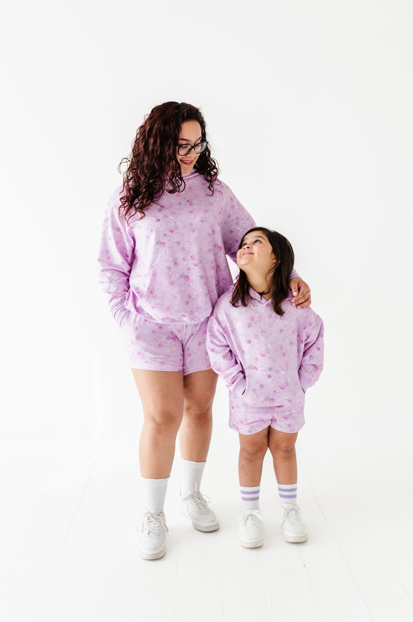 Lilac Petals Adult Sweat Shorts