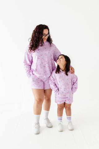 Lilac Petals Adult Sweat Shorts
