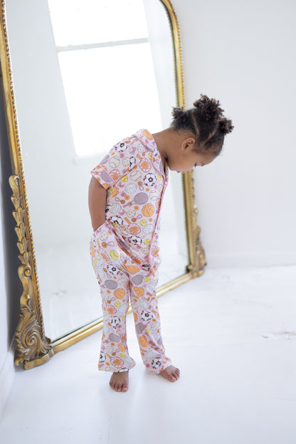 Game Winning Dreams Short Sleeve Flare Button Up Set