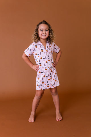 Midnight Meows Button Up Gown