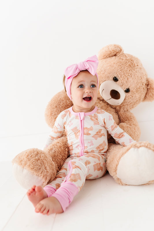 Baby Pink Teddy Zippy