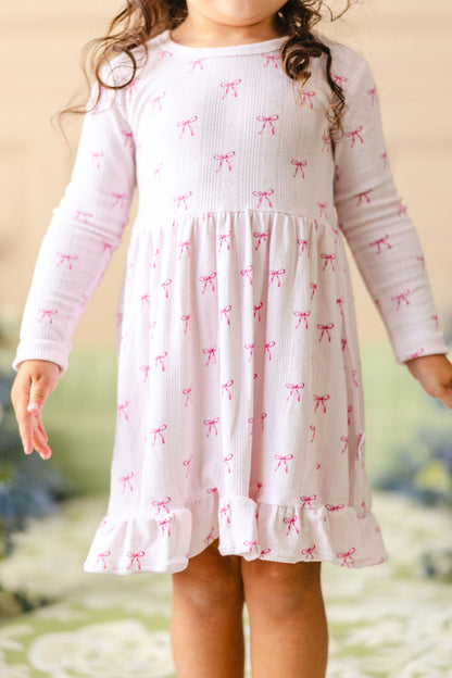 Rosie Ribbons Long Sleeve Ruffle Dress