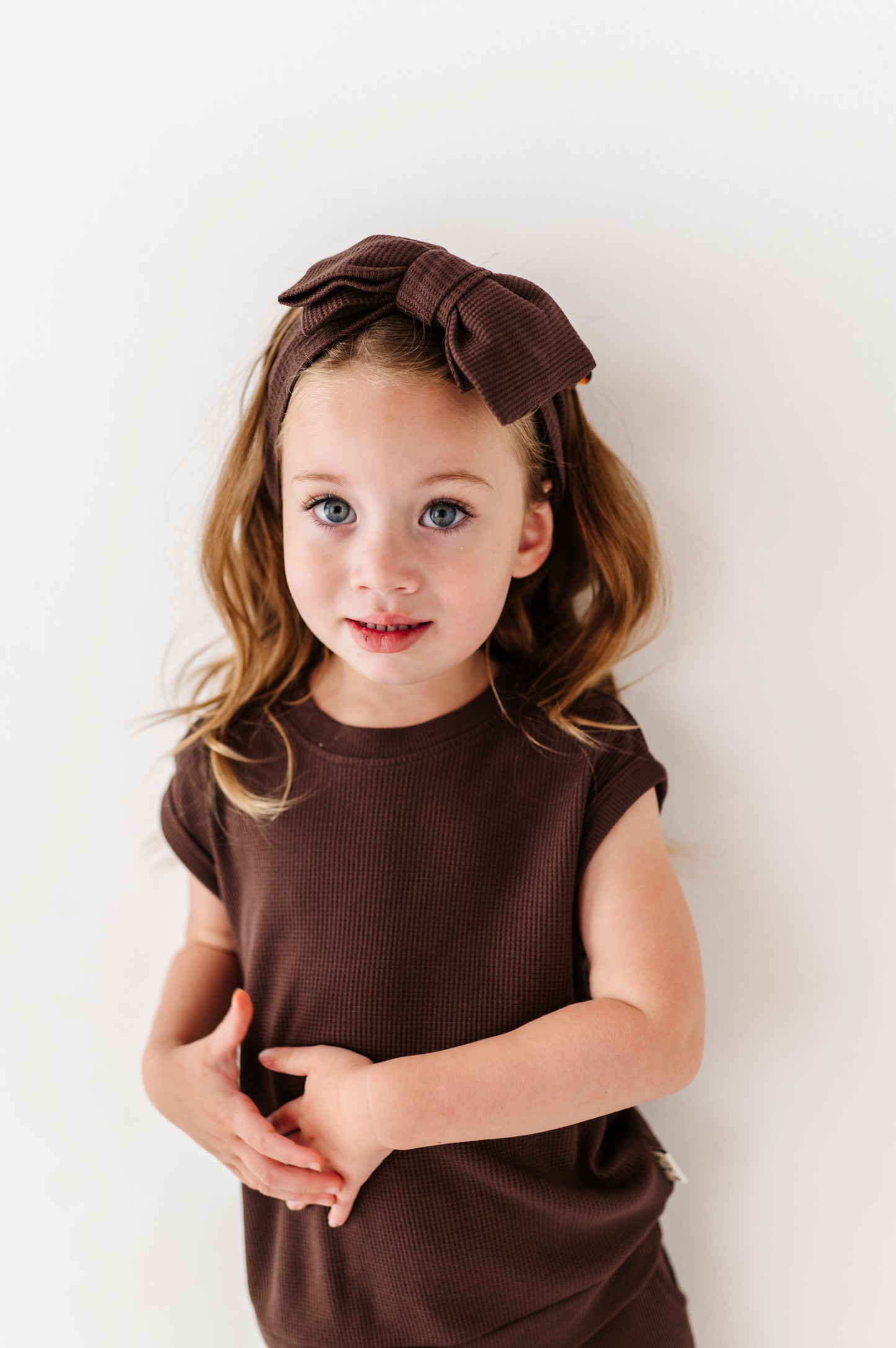 Solid Waffle Knit Top Knot Bow