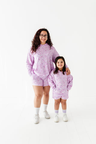 Lilac Petals Adult Sweat Shorts