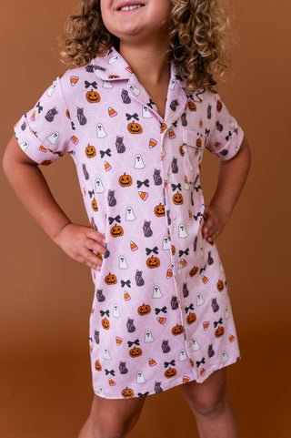Midnight Meows Button Up Gown