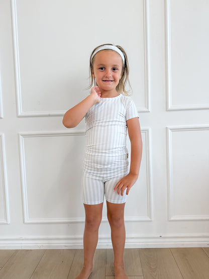 Blue Stripe Short Set