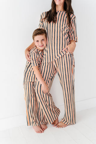 Waverly Stripe  Adult Drawstring Pant Set (EST SHIP TIME 1-2 WEEKS)