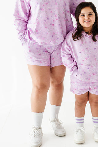 Lilac Petals Adult Sweat Shorts