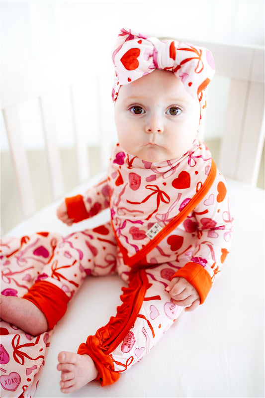 Sweetheart Ribbons Bandana Bib
