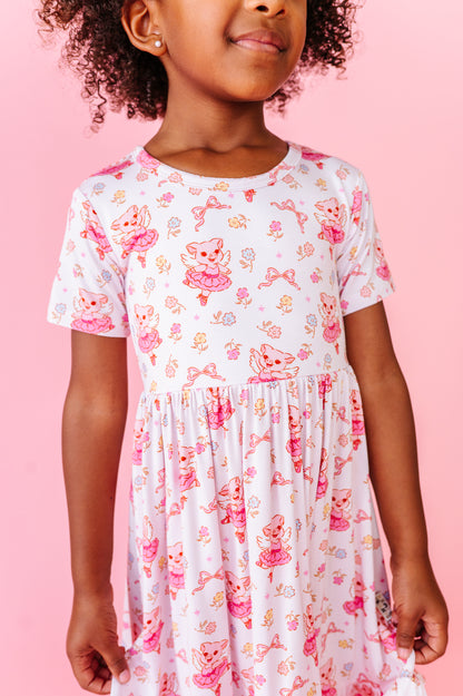 When Pigs Fly Short Sleeve Ruffle Dress