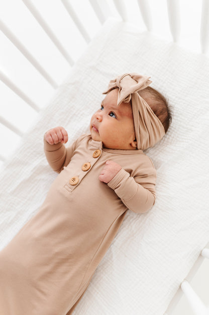 Sand Neutrals Top Knot Bow