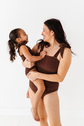 Brown Metallic Adult Swim Suit
