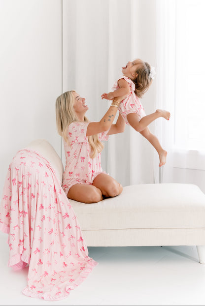 Andi Kate Bows Ruffle Bamboo Blanket