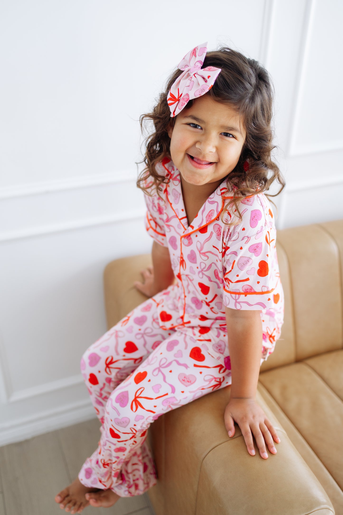 Sweetheart Ribbons Short Sleeve Flare Button Up Set