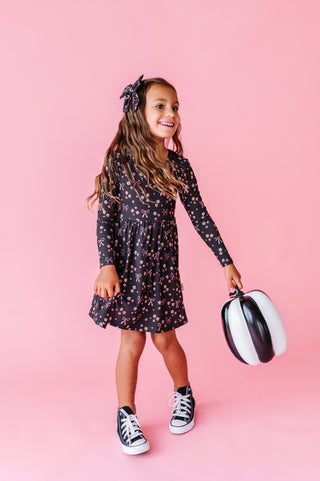 Moonlight Meadows Ribbed Twirl Dress (EST SHIP TIME 1-2 WEEKS)