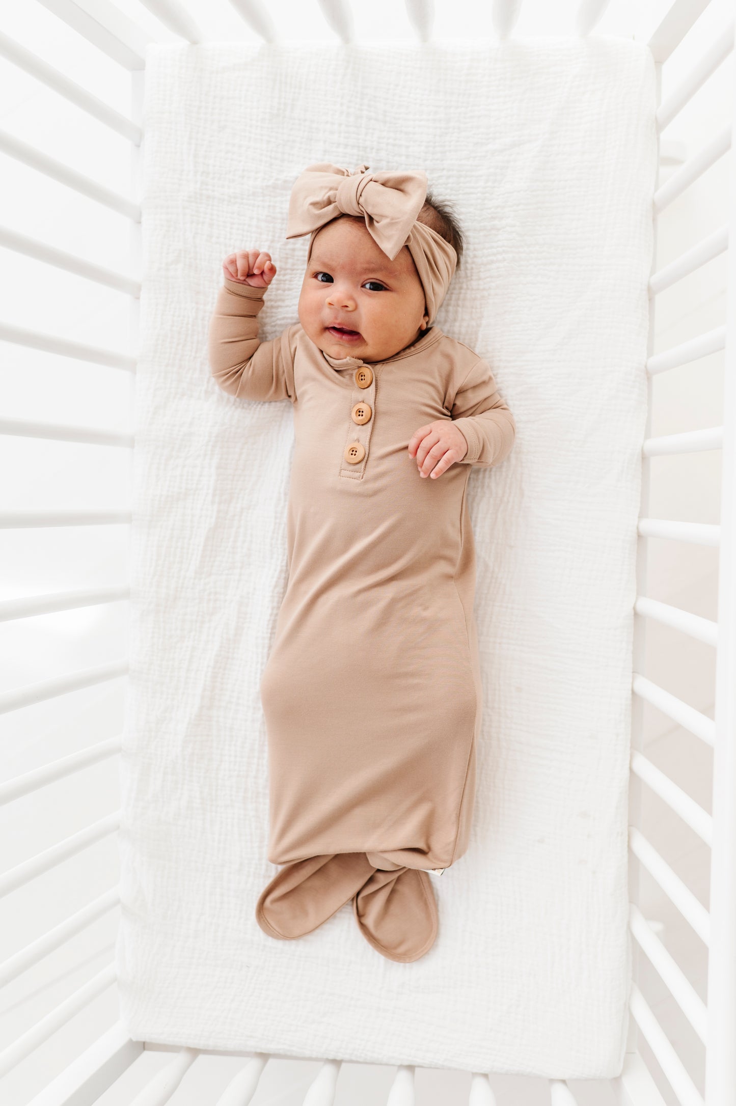 Sand Neutrals Top Knot Bow
