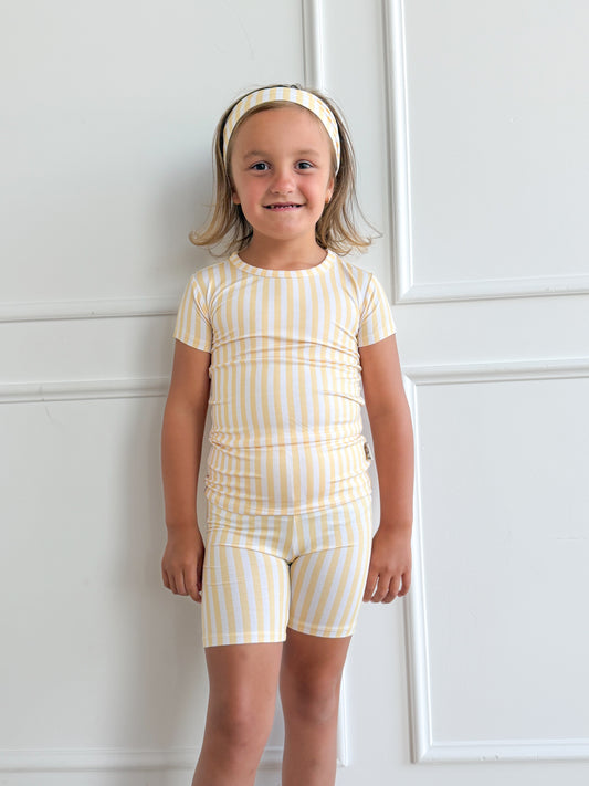 Yellow Stripe Short Set